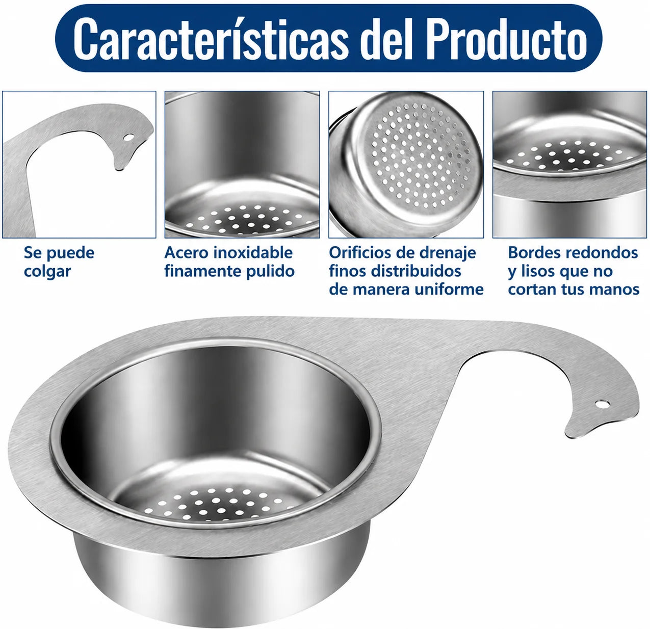 Cesta de Drenaje de Acero Inoxidable en Forma de Cisne para Fregadero
