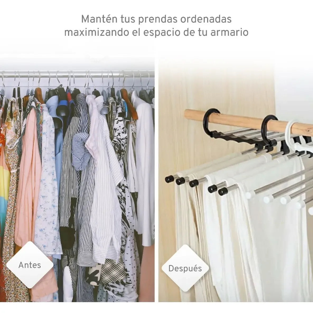 5 En 1 + Envio - Percha/Gancho Para Pantalones - Ahorrador de Espacio