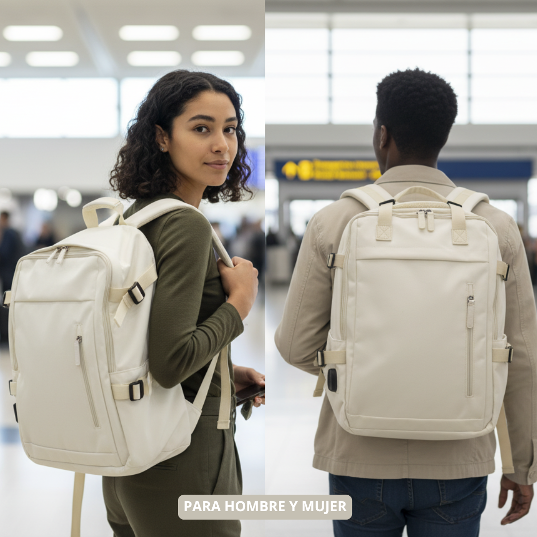 Mochila BEIGE Viajera Viral - Maleta multifuncional