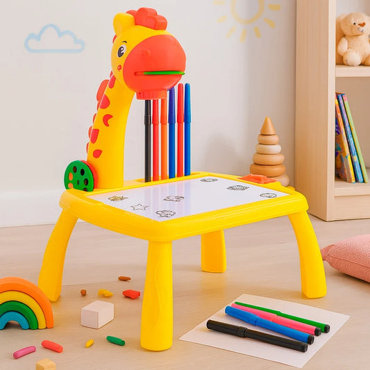 Jirafa Pizarra Mesa Proyector Led + Accesorios Para Dibujar