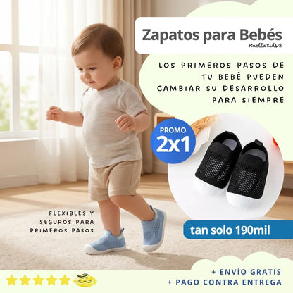 PACK 2X1 - Zapatos para Bebés Flexibles y Seguros para Primeros Pasos - HuellaKids®