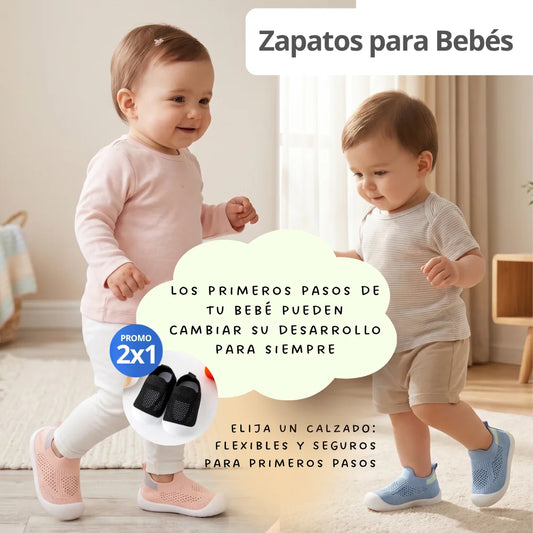 PACK 2X1 - Zapatos para Bebés Flexibles y Seguros para Primeros Pasos - HuellaKids®