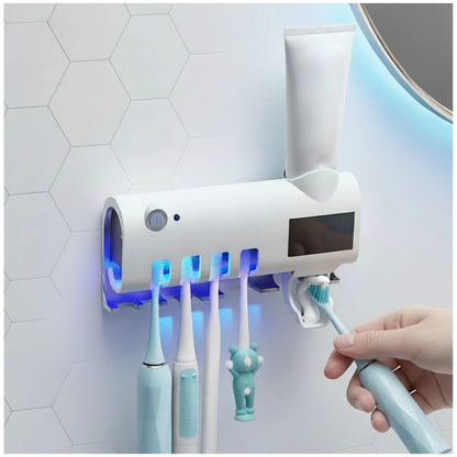 Esterilizador UV para Cepillos con Dispensador Automático de Crema Dental