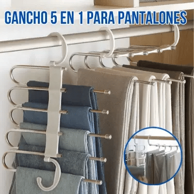 5 En 1 + Envio - Percha/Gancho Para Pantalones - Ahorrador de Espacio