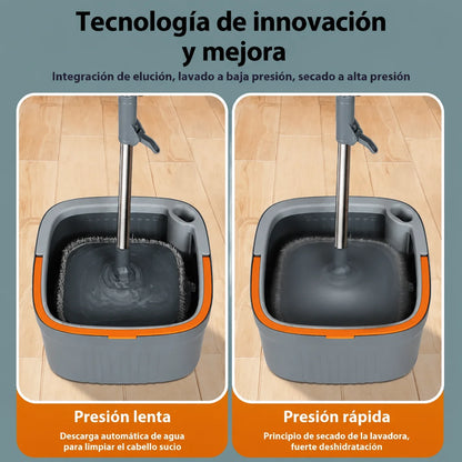 Trapeador Giratorio Spin Con Cubeta Exprimidor Y 1 Repuesto
