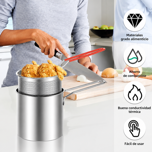 Olla Freidora Premium Acero Inoxidable