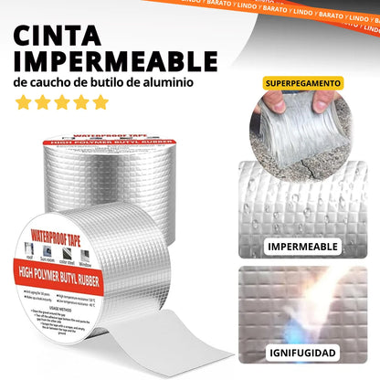 Cinta Extra Fuerte Impermeable de Caucho Metalizada - La cinta que resiste calor, frío y humedad sin despegarse