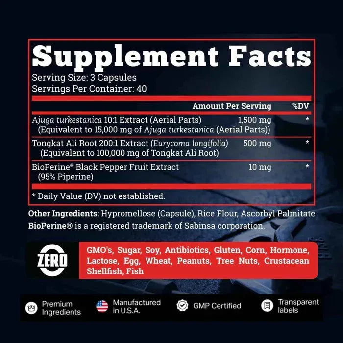 Turkesterone + tongkat Ali = crecimiento muscular, la fuerza, la energía y la libido