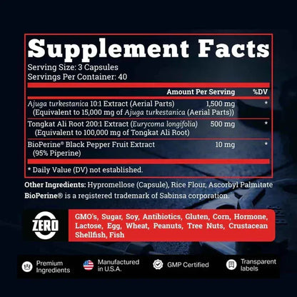 Turkesterone + tongkat Ali = crecimiento muscular, la fuerza, la energía y la libido