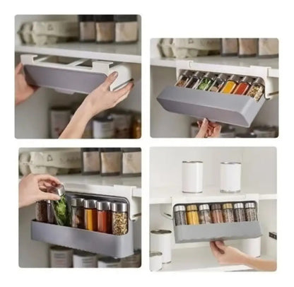 ESPECIERO COLGANTE ORGANIZADOR CON 6 FRASCOS
