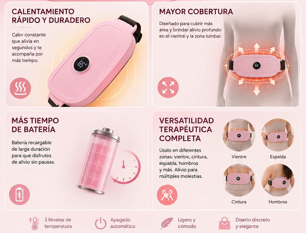 Faja Calentadora Anticolicos - Almohadilla calefactora eléctrica para mujeres