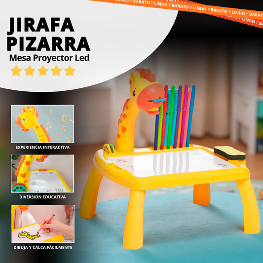 Jirafa Pizarra Mesa Proyector Led + Accesorios Para Dibujar