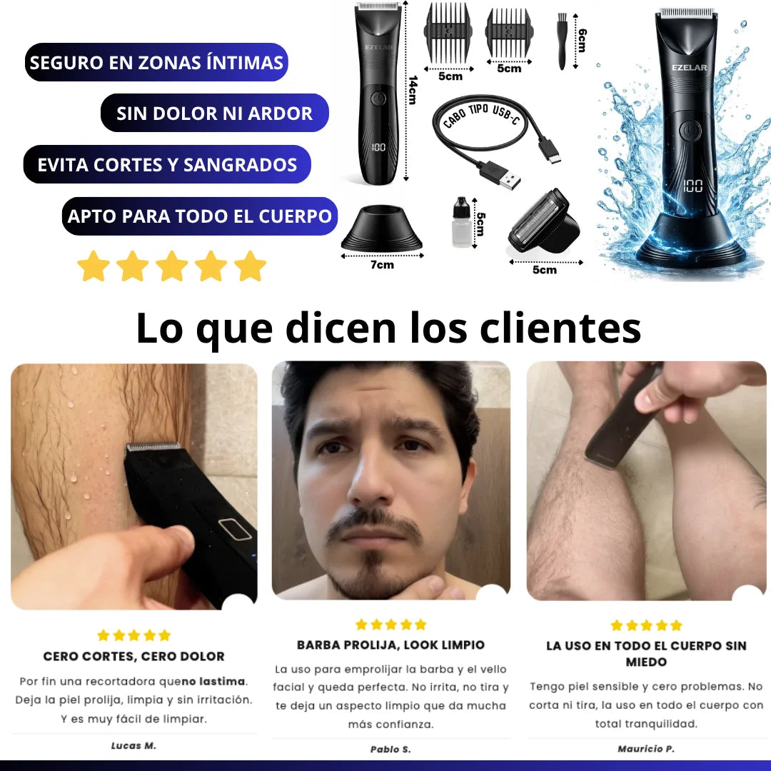Kit Afeitadora Corporal para Hombre - Afeitadora de Huevos