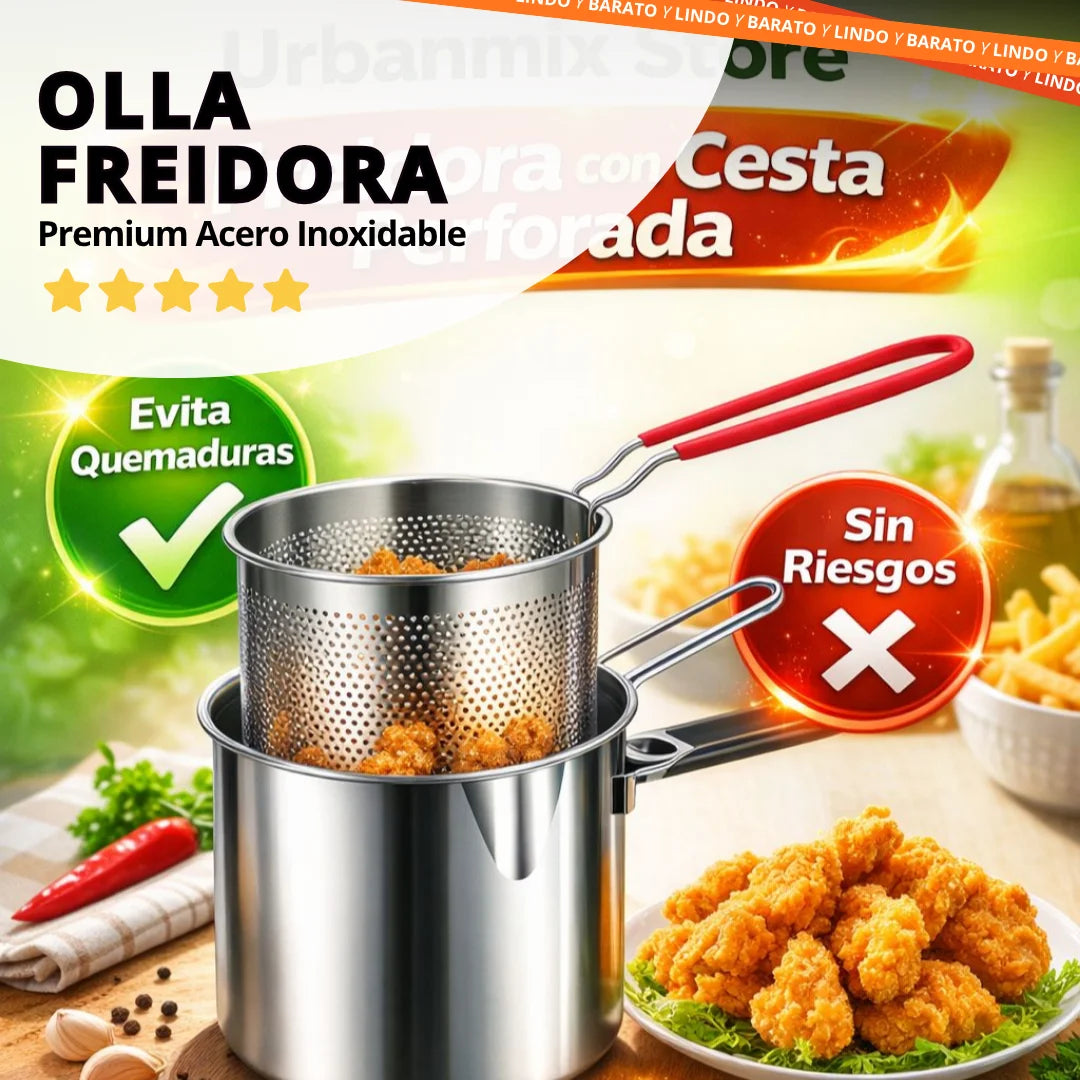 Olla Freidora Premium Acero Inoxidable