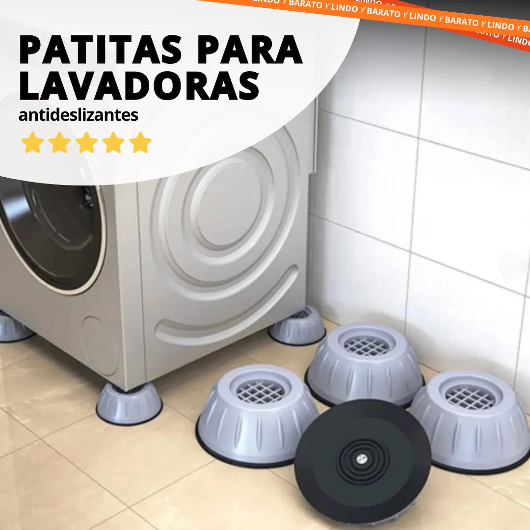 KIT 4 UNIDADES - Patitas Antivibración para Lavadoras