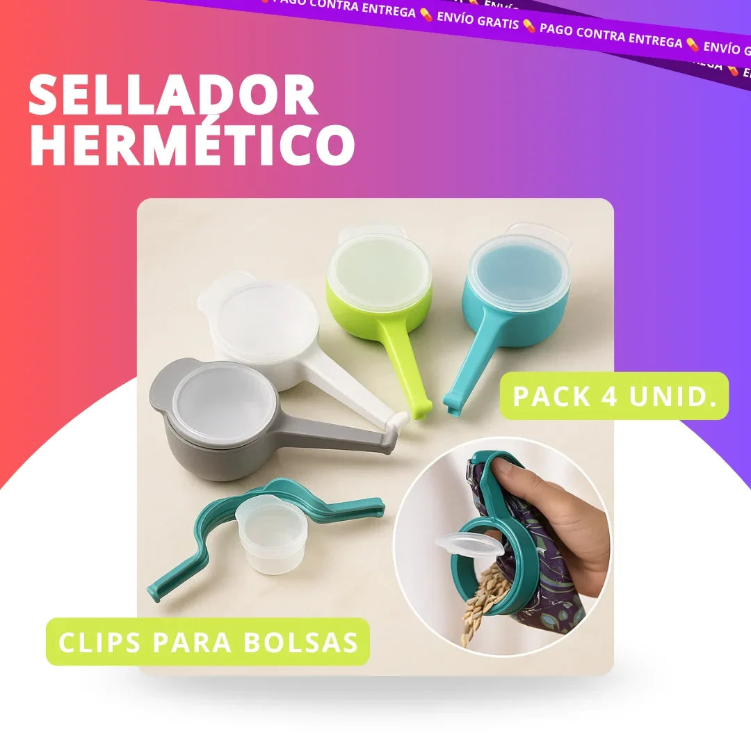Clips para bolsas con boquilla - Sellador hermético