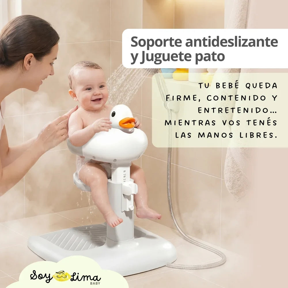 Soporte para ducha de bebé - Base antideslizante y Juguete pato