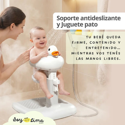 Soporte para ducha de bebé - Base antideslizante y Juguete pato