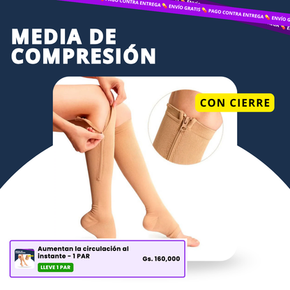 Media de Compresión con Cierre/ Zipper (L/XL)
