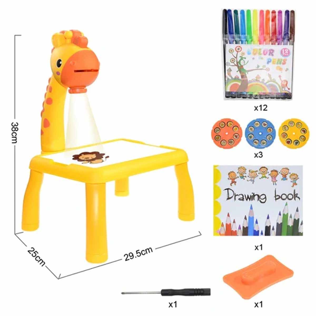 Jirafa Pizarra Mesa Proyector Led + Accesorios Para Dibujar