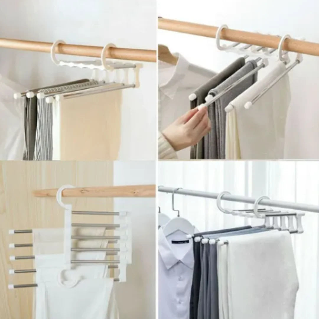 5 En 1 + Envio - Percha/Gancho Para Pantalones - Ahorrador de Espacio